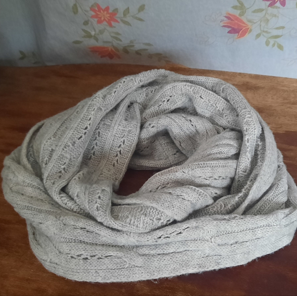 Celeste Infinity Scarf Wool Cashmere Blend Grey